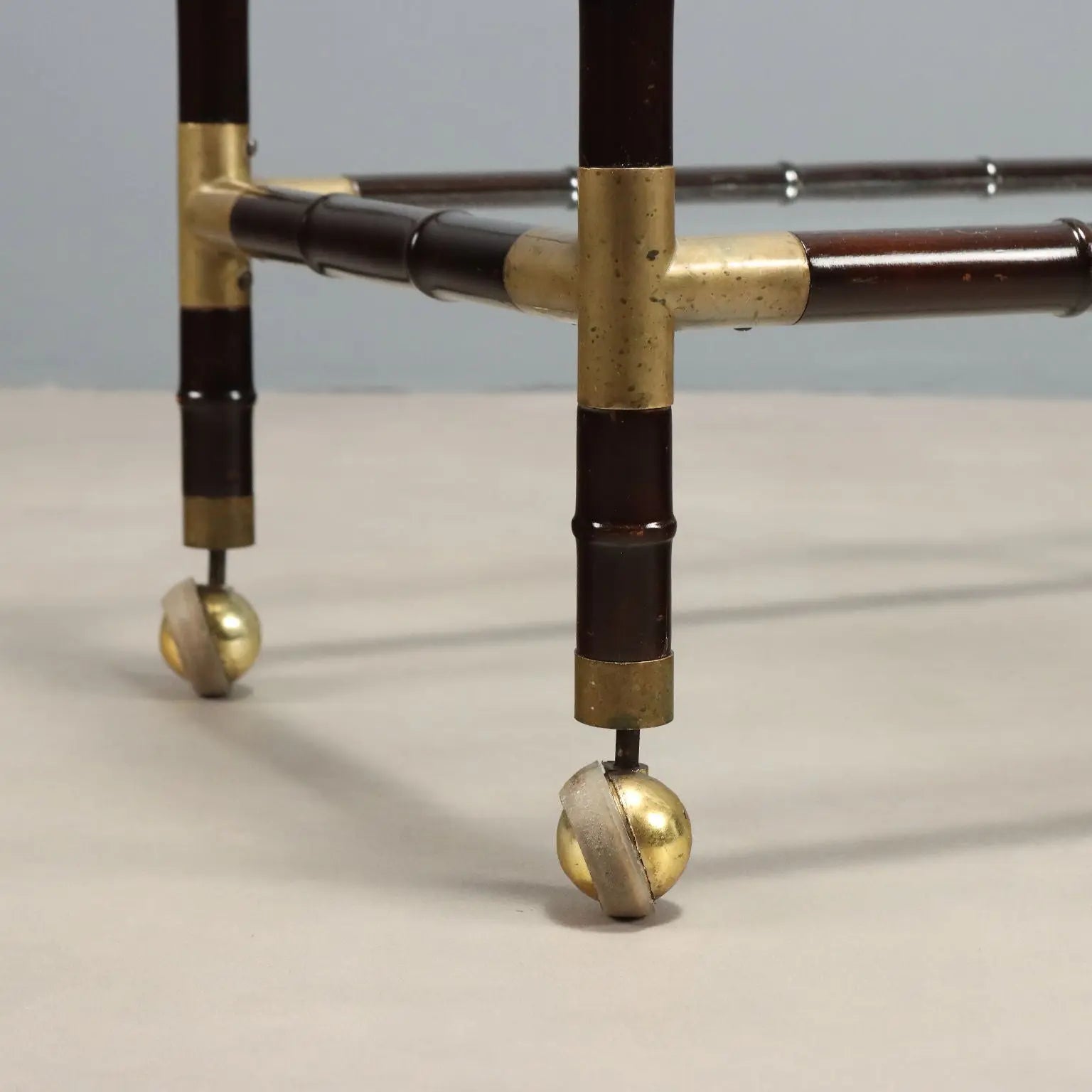 Vintage Coffee Table Bamboo Brass Design Italy 1950s-60s 