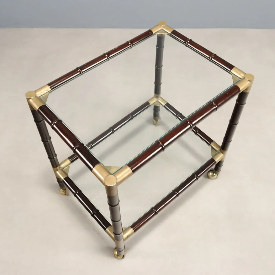 Vintage Coffee Table Bamboo Brass Design Italy 1950s-60s 