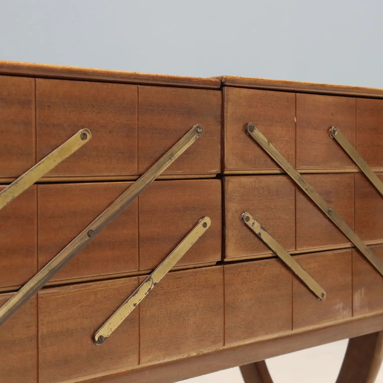 Vintage Sewing Cabinet Wood Openable Top Design Italy 1950s