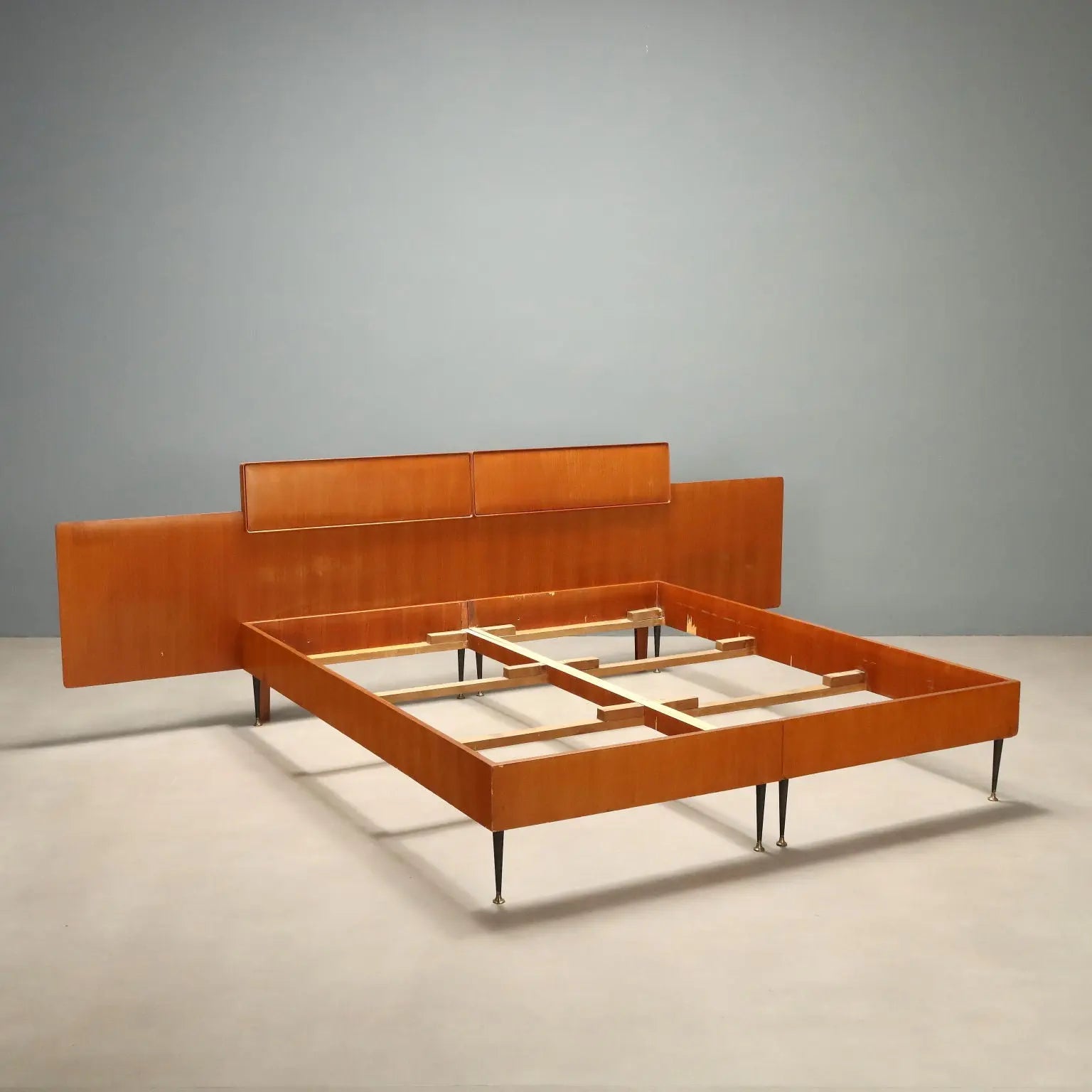 1960s Teak Double Bed by Silvio Cavatorta