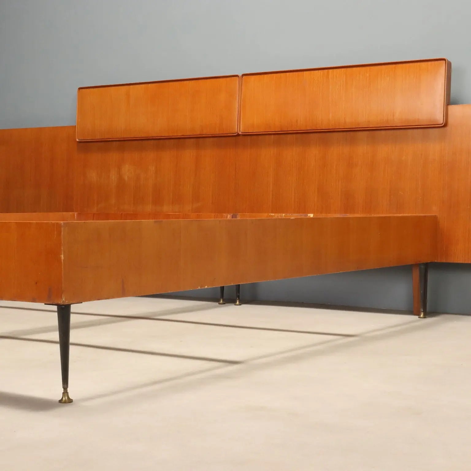 1960s Teak Double Bed by Silvio Cavatorta