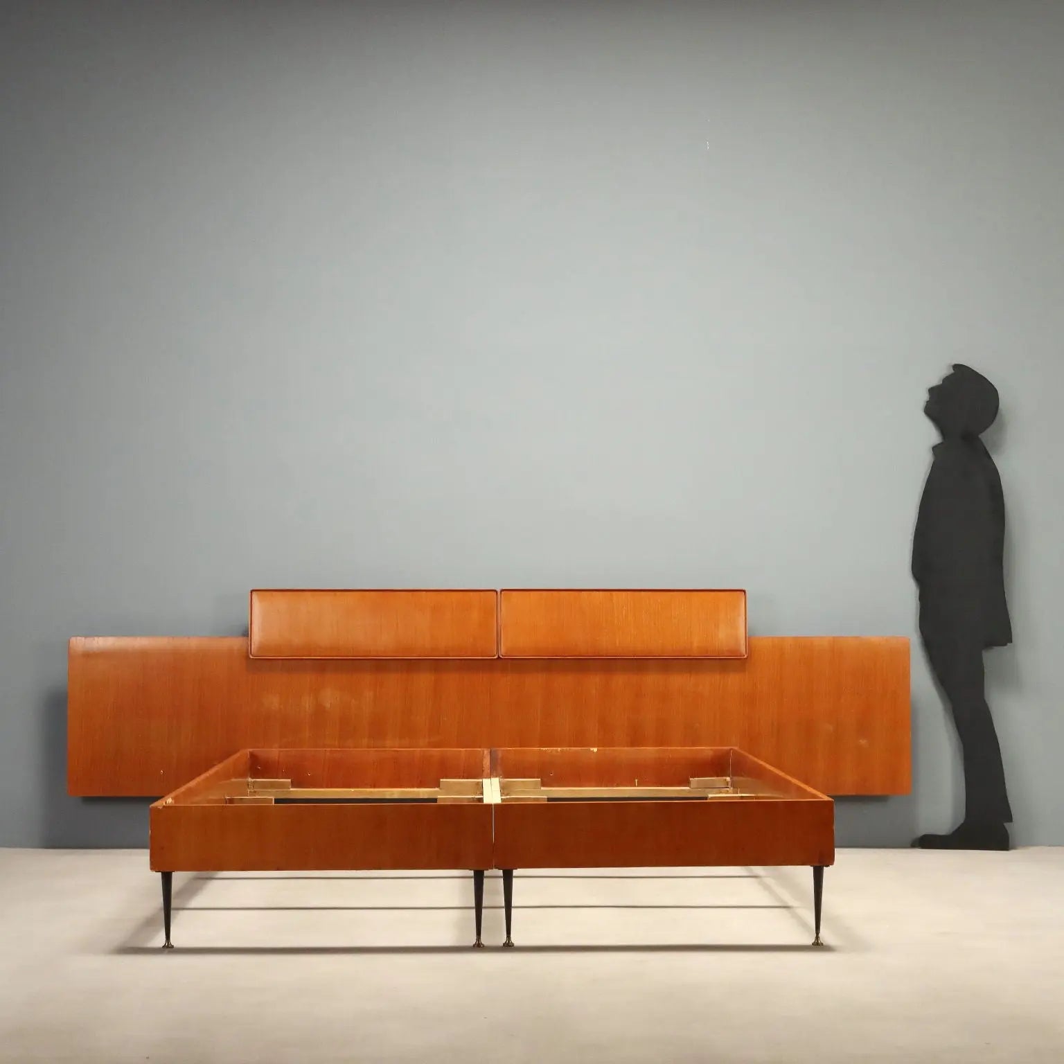 1960s Teak Double Bed by Silvio Cavatorta