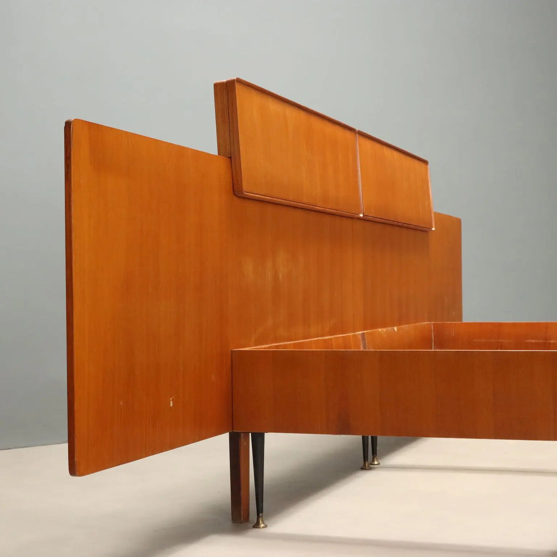 1960s Teak Double Bed by Silvio Cavatorta