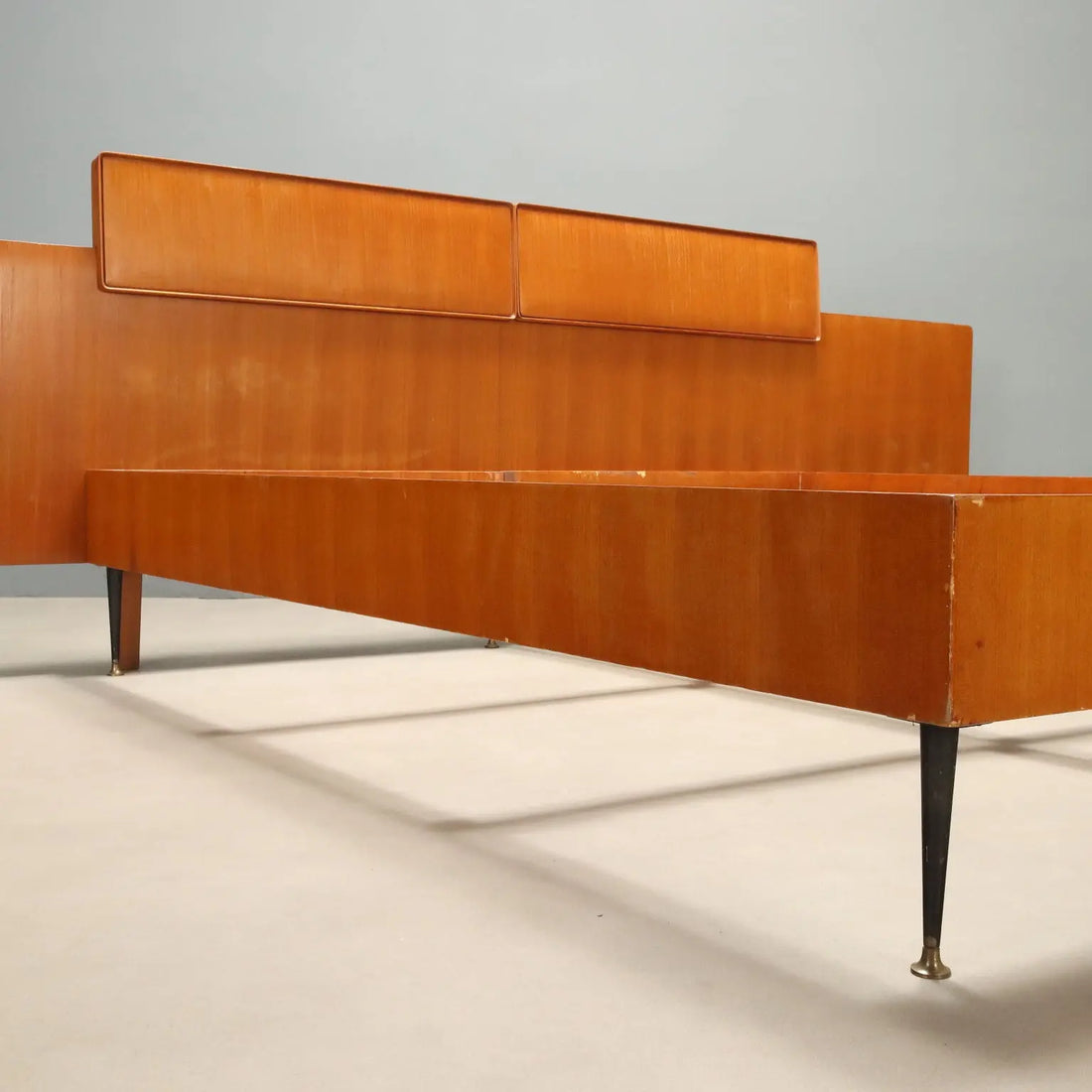 1960s Teak Double Bed by Silvio Cavatorta