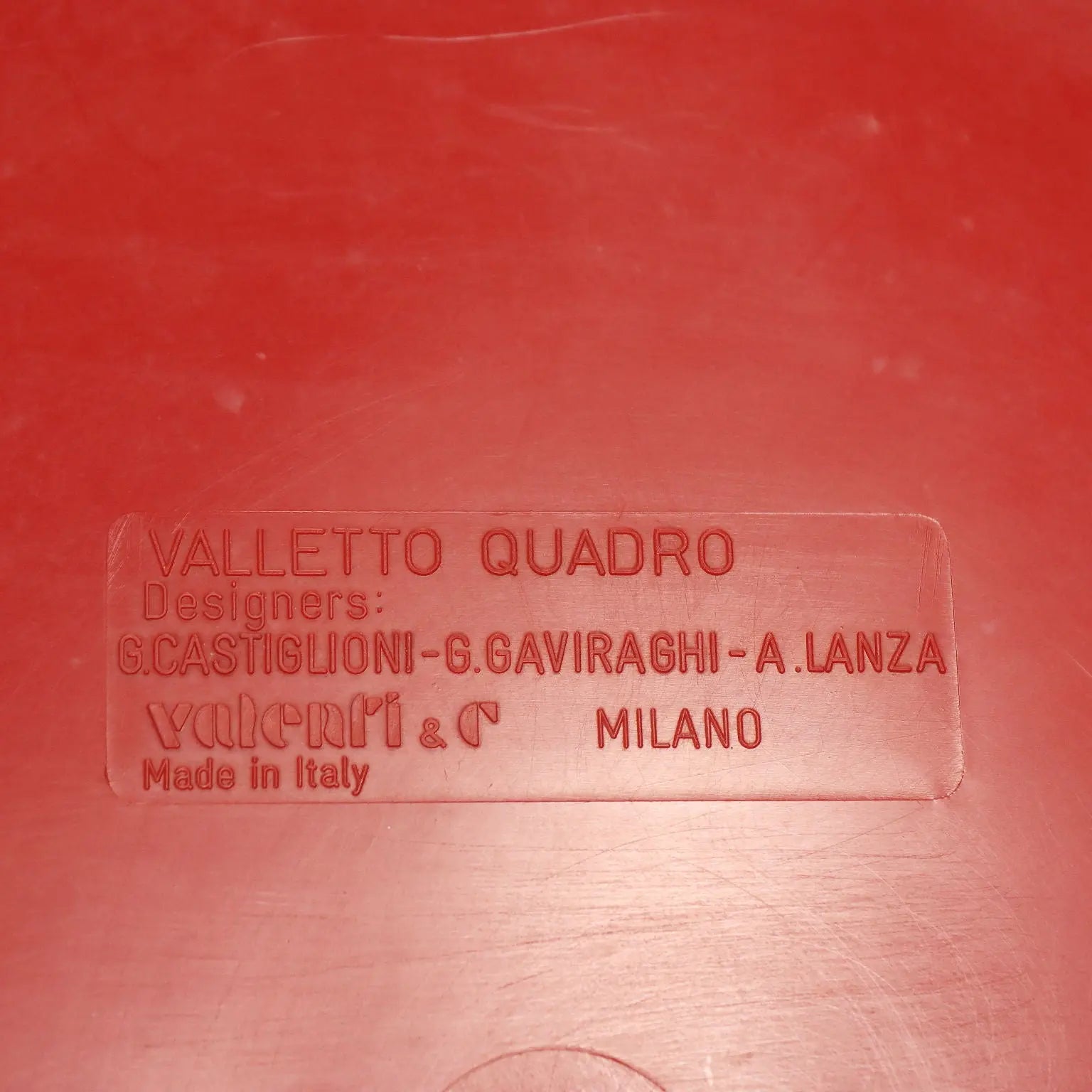 Valenti & C. Valletto Quadro Rosso Cabinet Vintage Italy 1980s