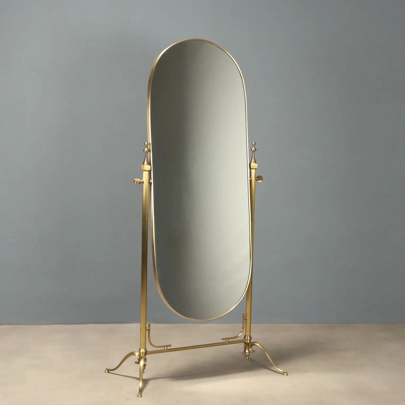 Brass Psyche with Tilting Mirror - 20th Century
