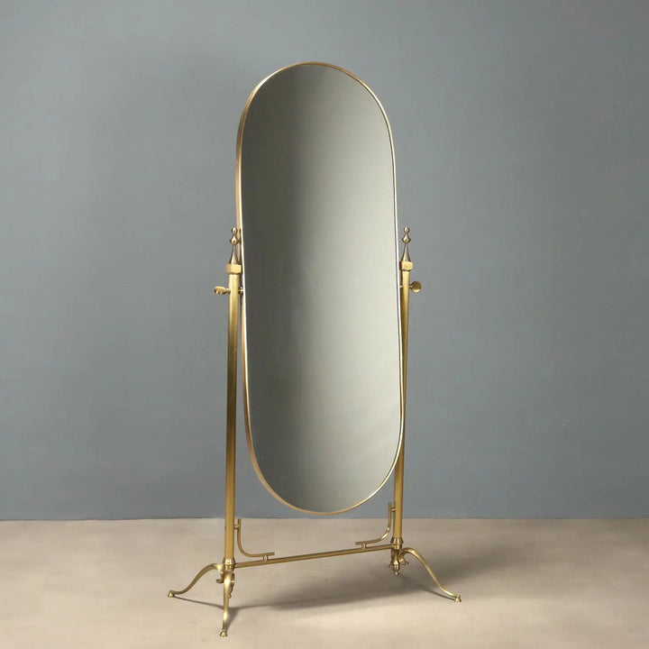 Brass Psyche with Tilting Mirror - 20th Century