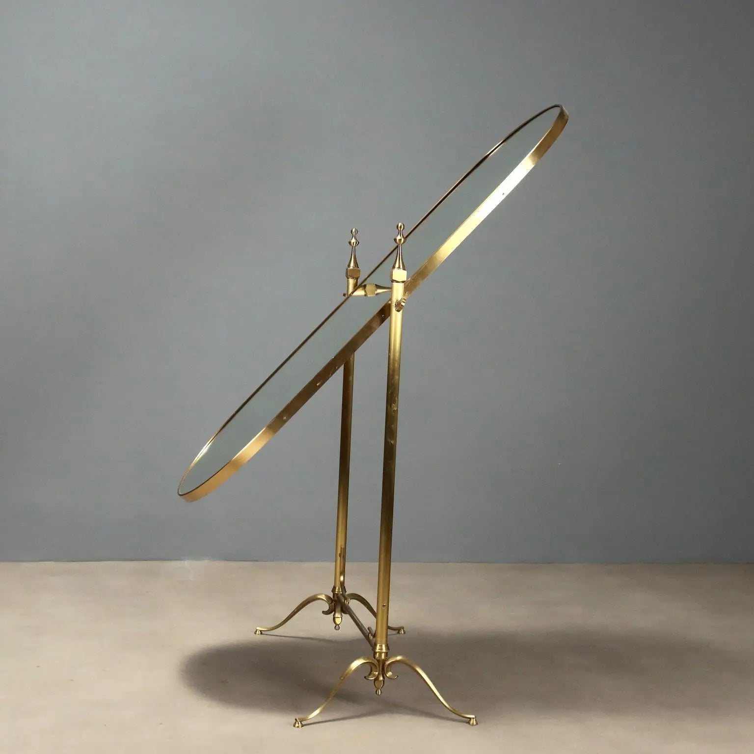 Brass Psyche with Tilting Mirror - 20th Century