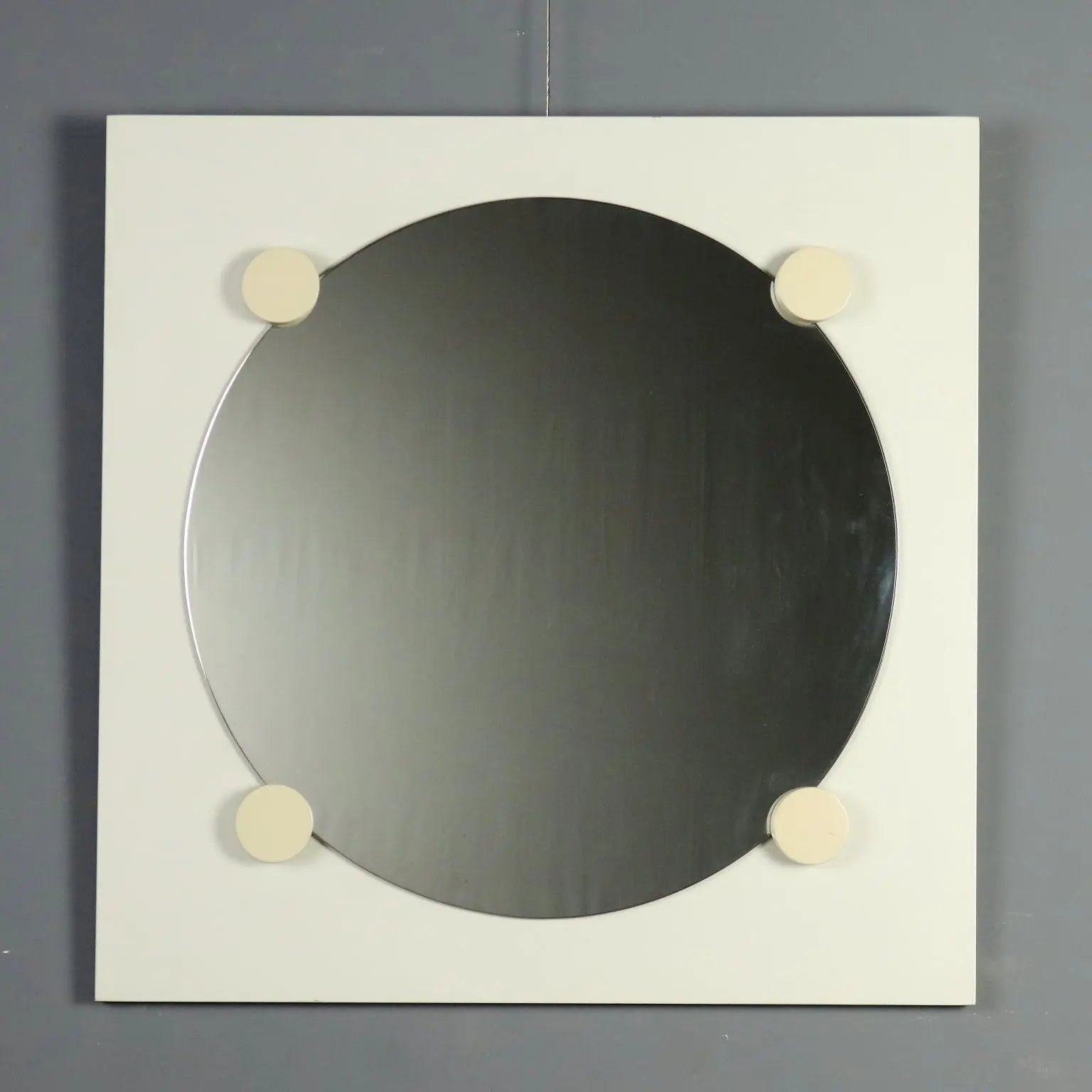 Vintage Wall Mirror Lacquered Wood Design Italy 1970s