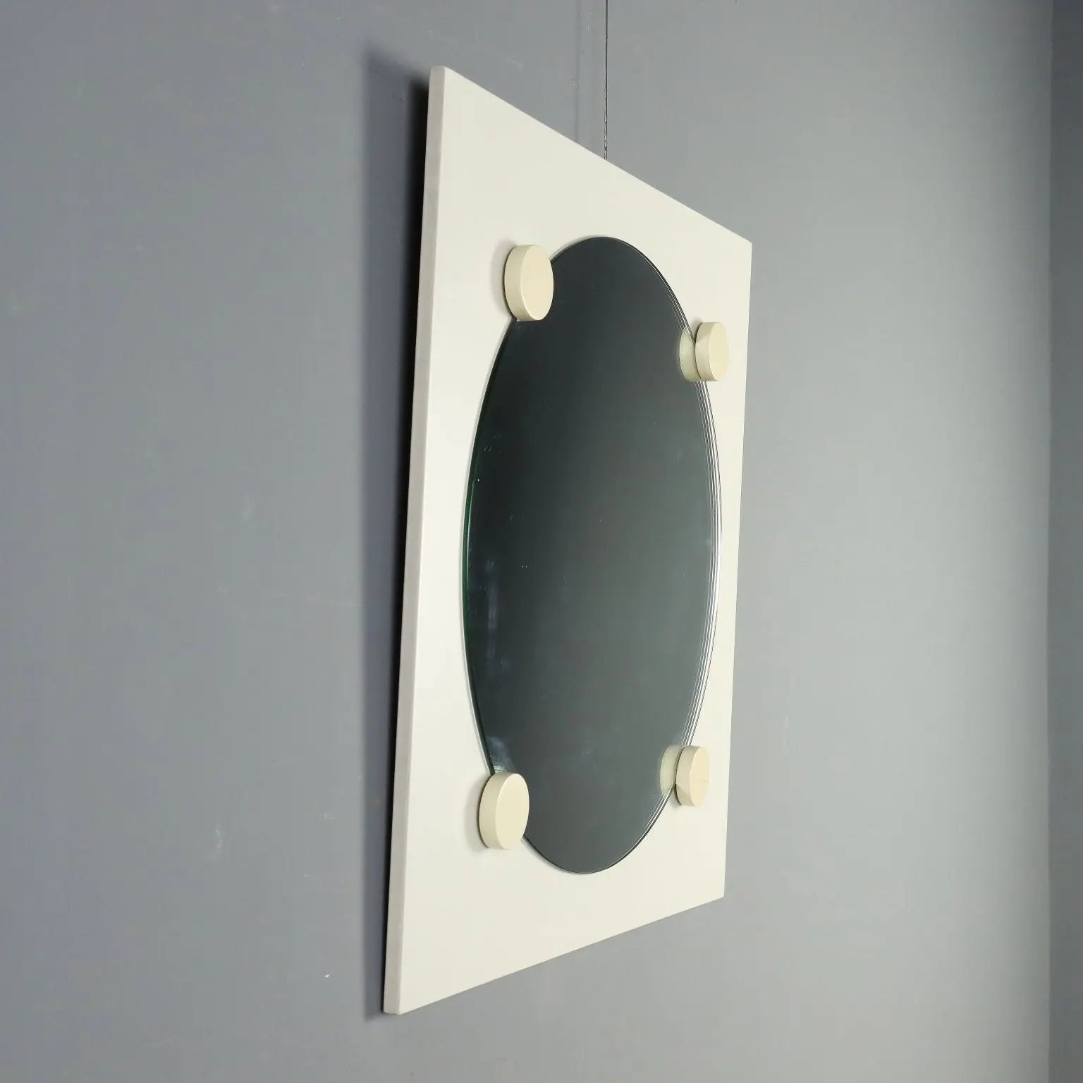 Vintage Wall Mirror Lacquered Wood Design Italy 1970s