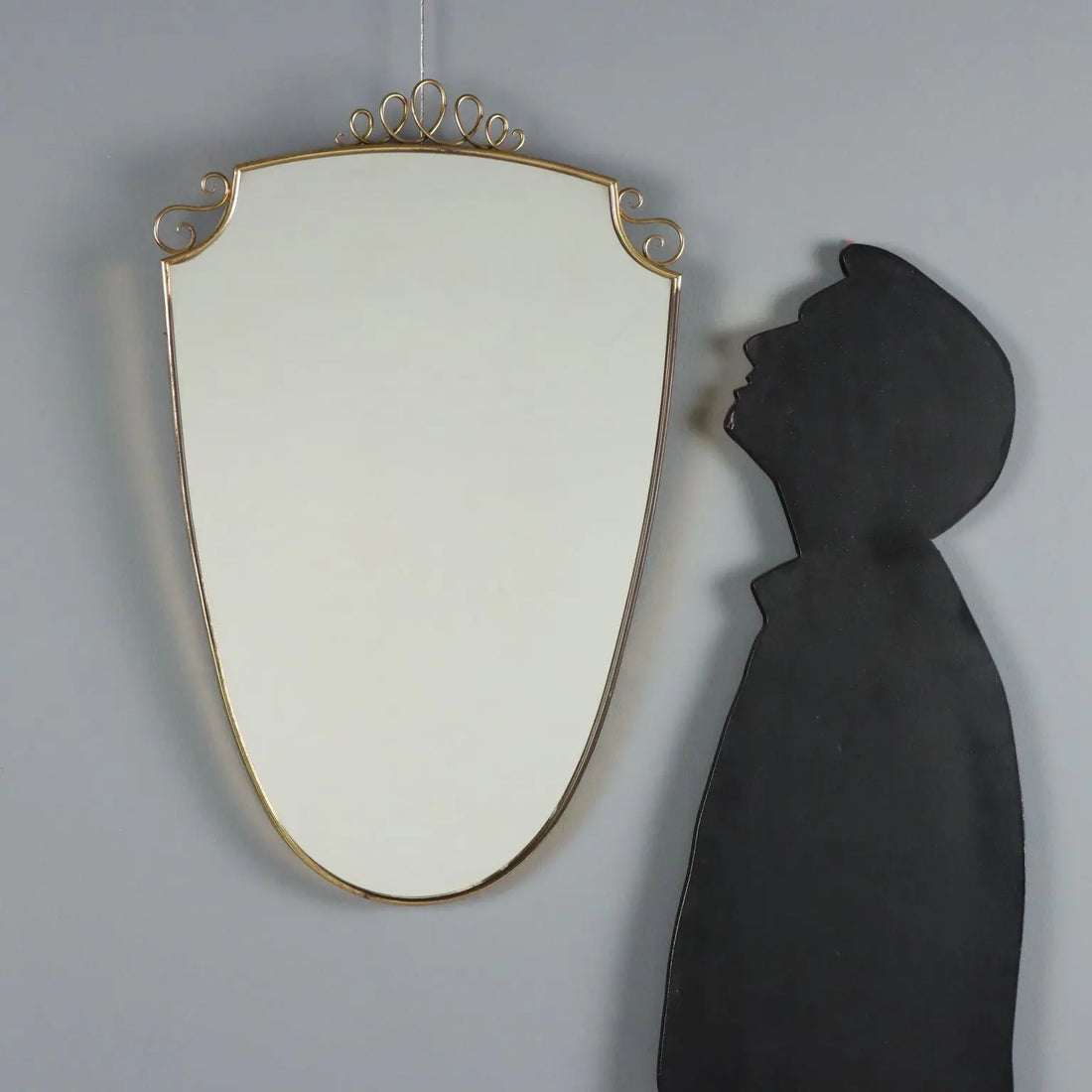 1950s-60s Brass Wall Mirror