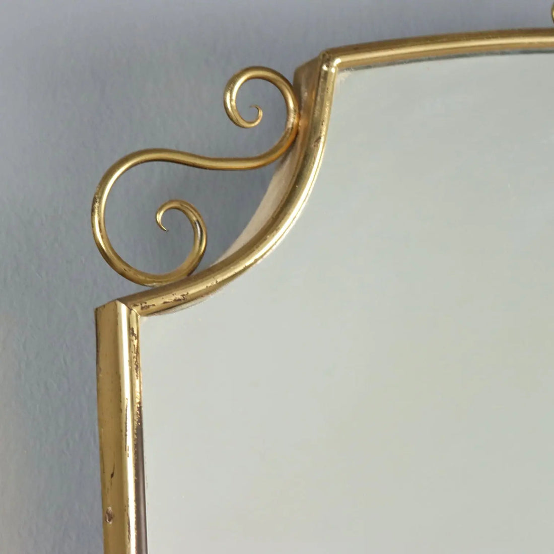 1950s-60s Brass Wall Mirror
