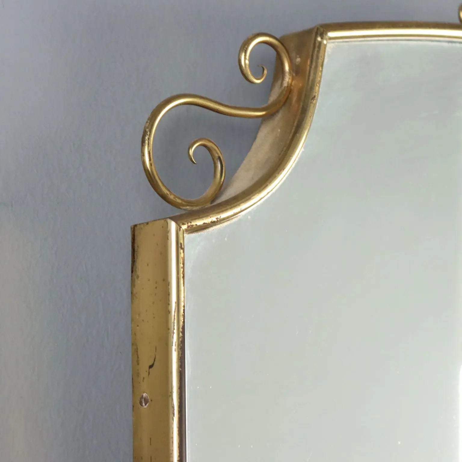 1950s-60s Brass Wall Mirror