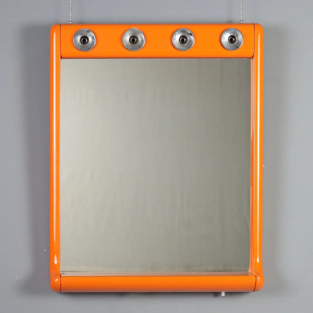 1970s Vintage Mirror with Aluminum Lights