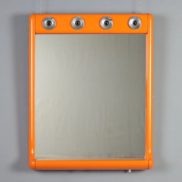 1970s Vintage Mirror with Aluminum Lights