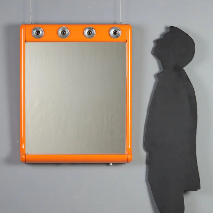 1970s Vintage Mirror with Aluminum Lights