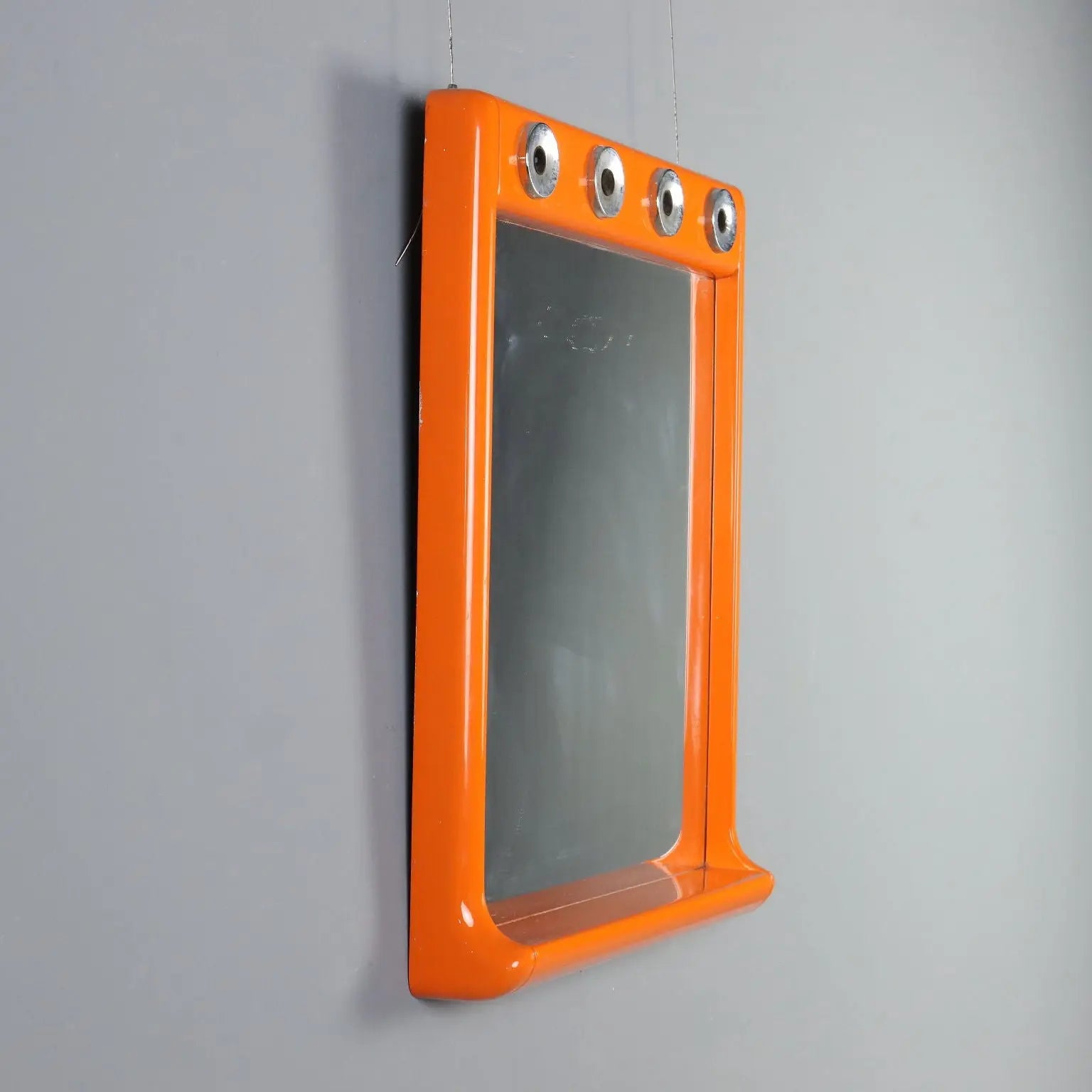 1970s Vintage Mirror with Aluminum Lights
