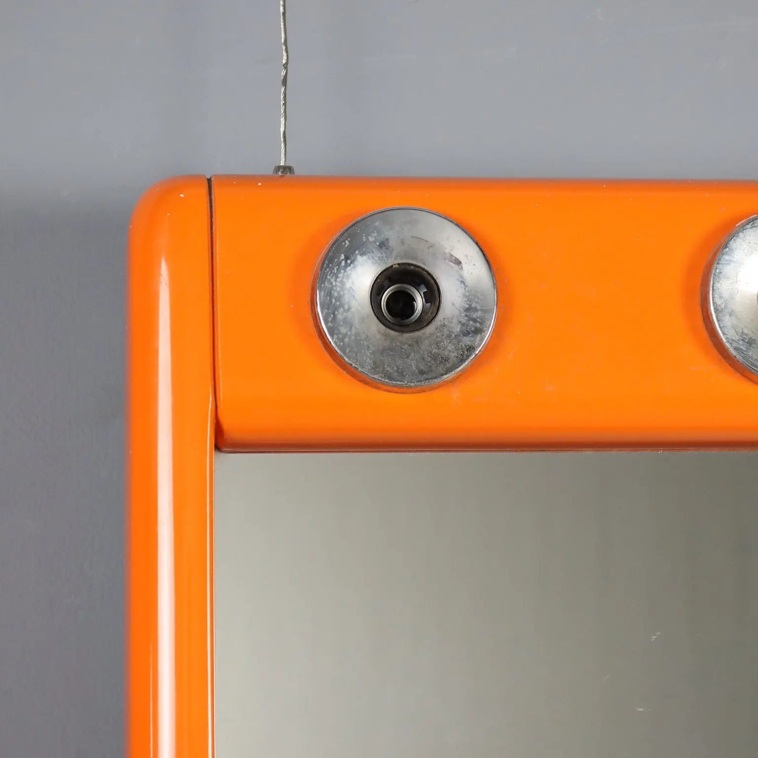 1970s Vintage Mirror with Aluminum Lights