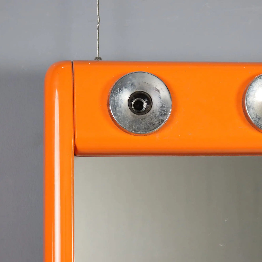 1970s Vintage Mirror with Aluminum Lights