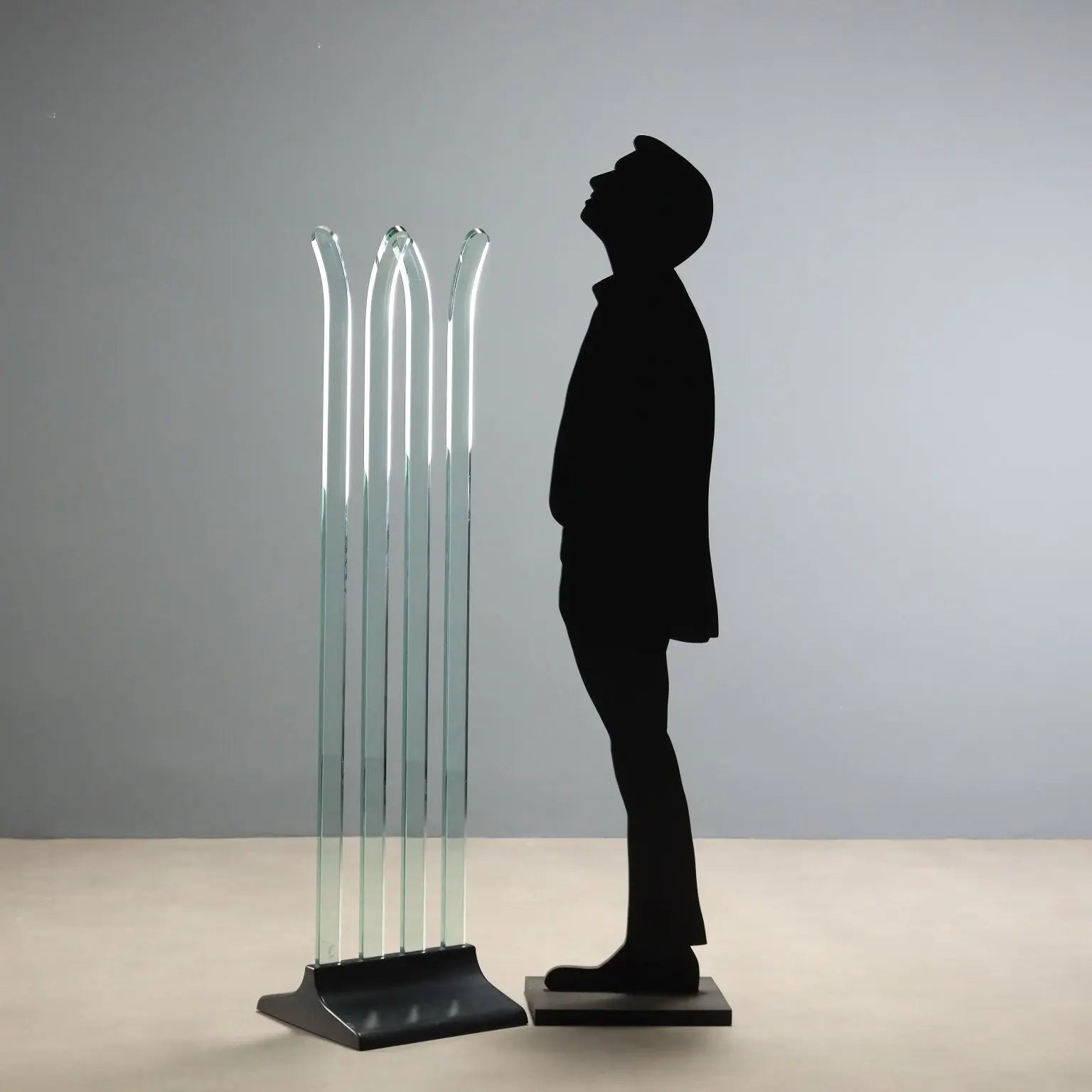 Vintage Coat Stand Fiam Plastic Glass Design Italy 1970s-1980s