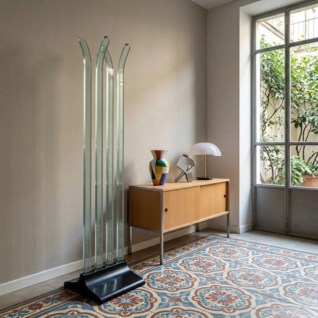 Vintage Coat Stand Fiam Plastic Glass Design Italy 1970s-1980s