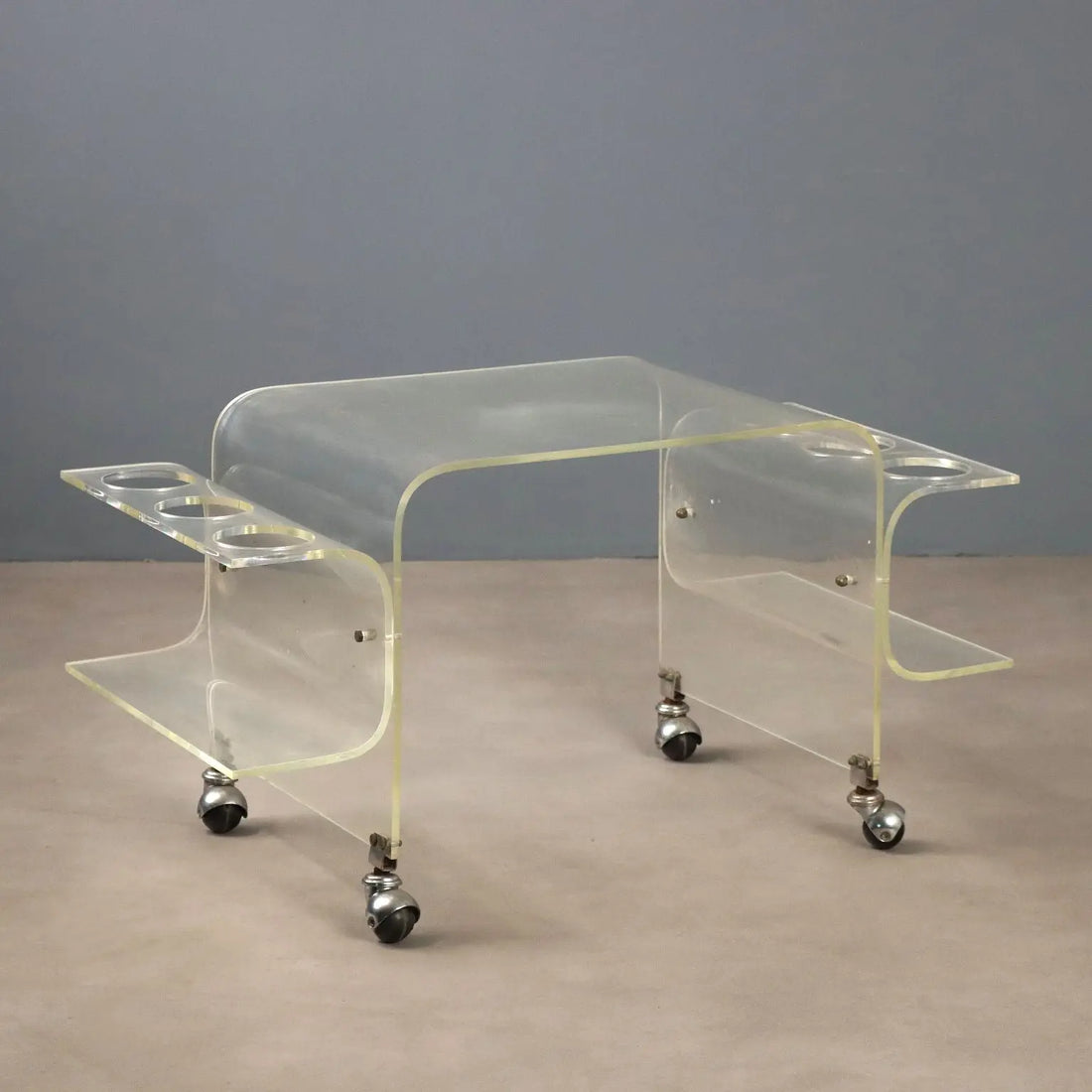 Vintage Kitchen Cart Plexiglass Design Italy 1970s