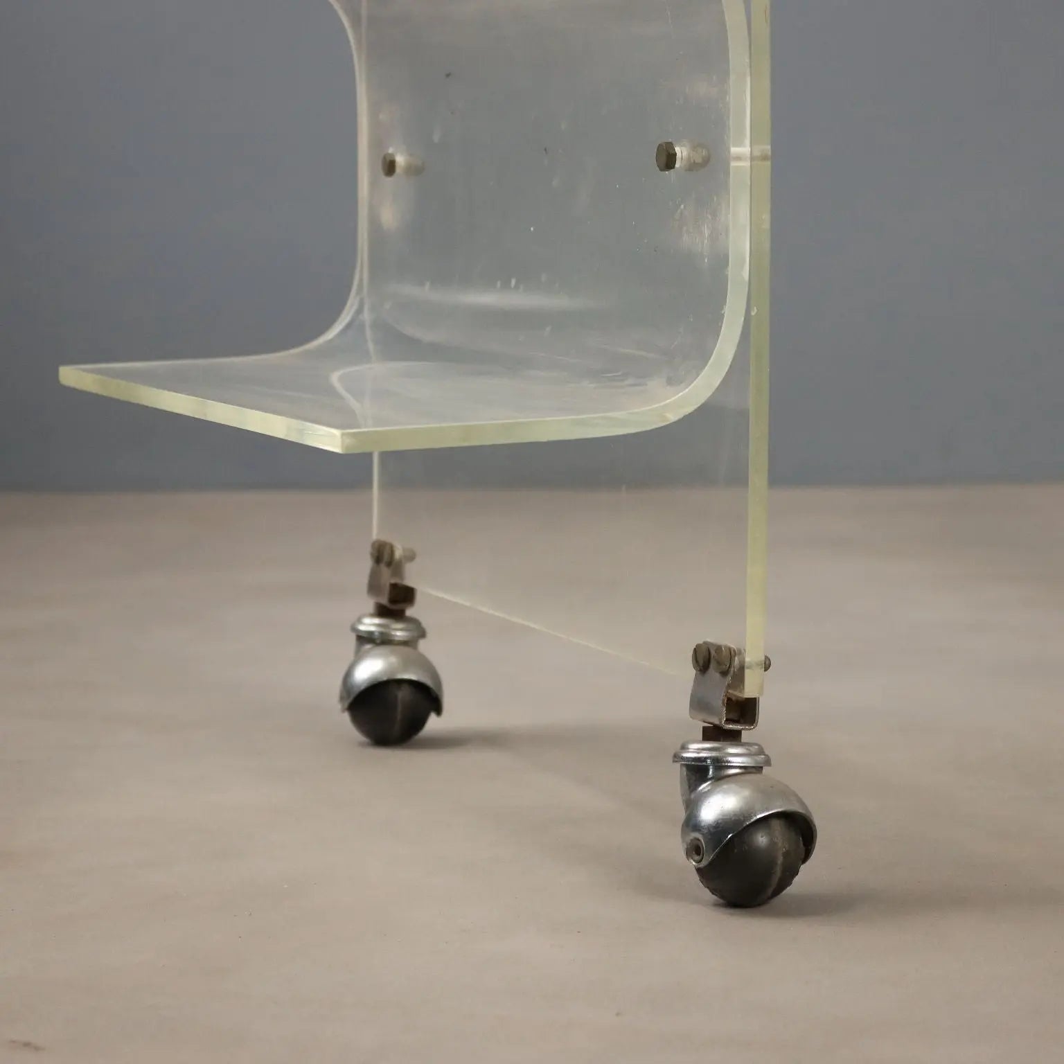 Vintage Kitchen Cart Plexiglass Design Italy 1970s