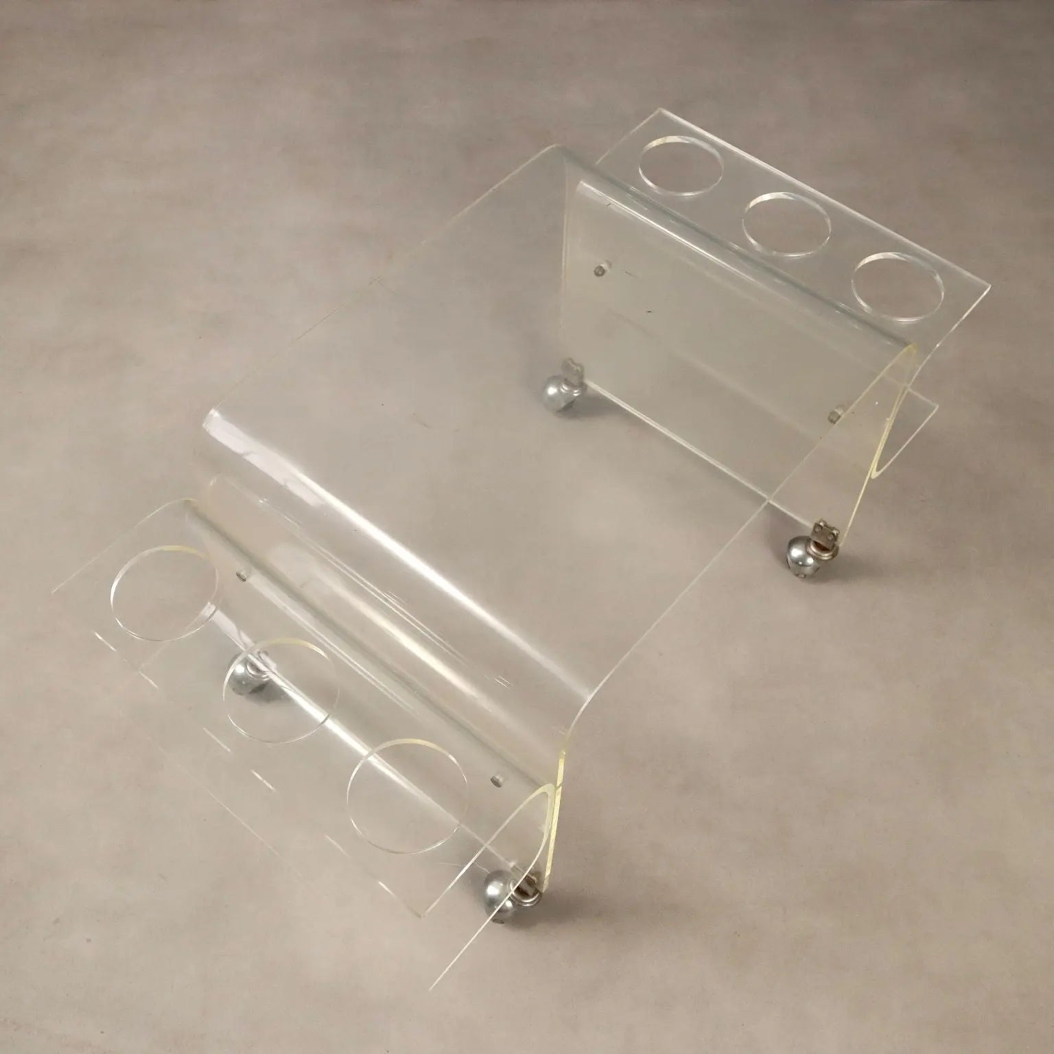 Vintage Kitchen Cart Plexiglass Design Italy 1970s