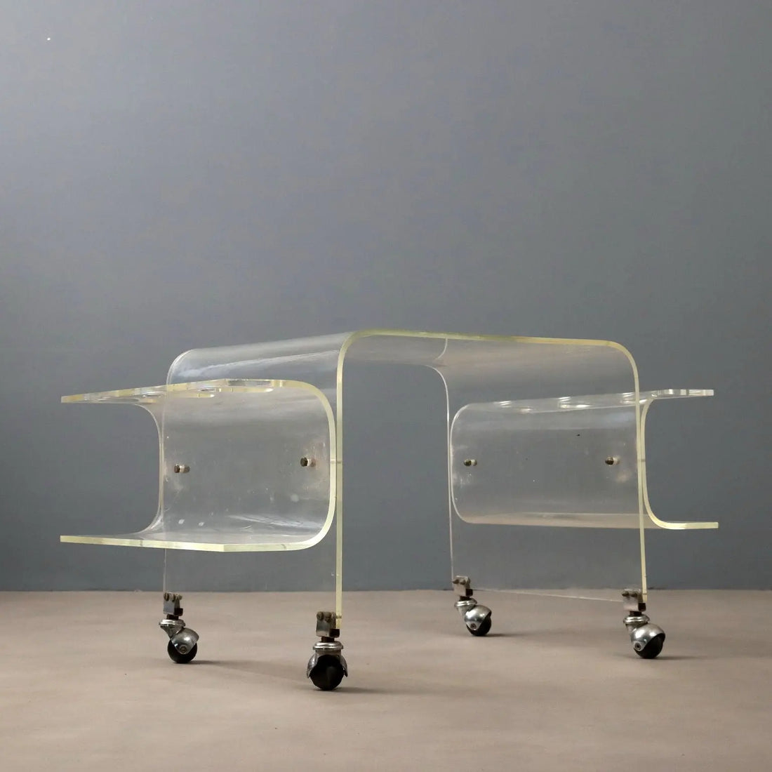 Vintage Kitchen Cart Plexiglass Design Italy 1970s