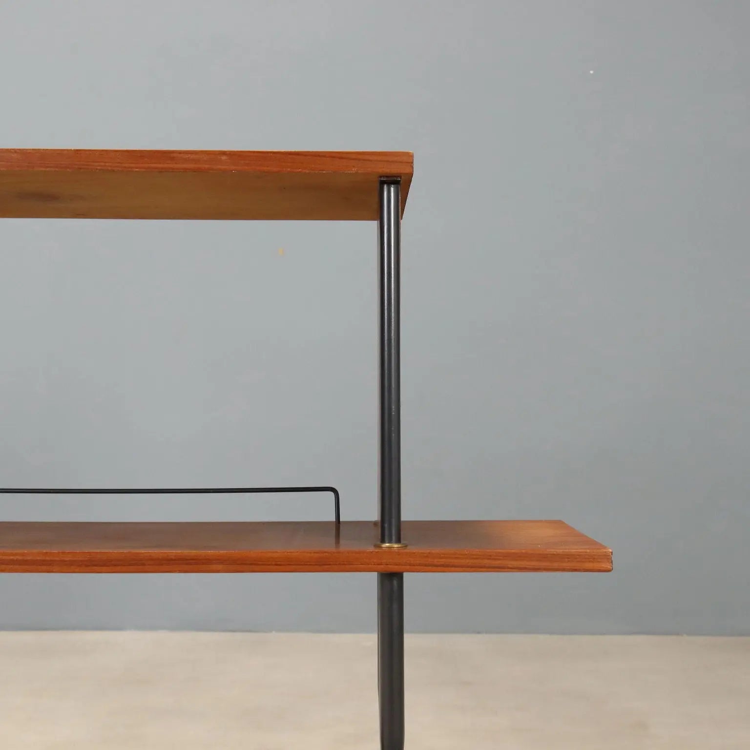 Vintage Cabinet Teak Metal Brass Design Italy 1960s