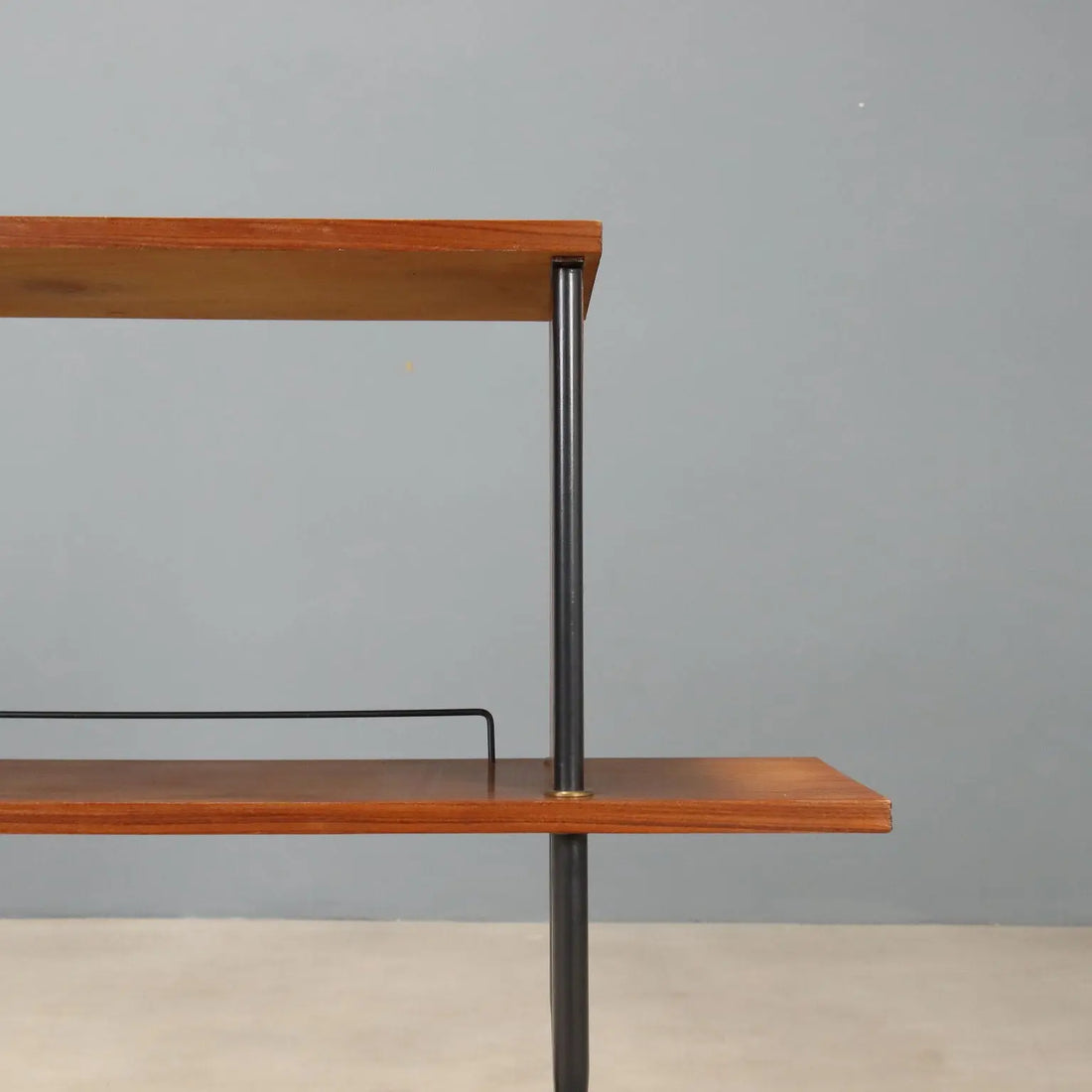 Vintage Cabinet Teak Metal Brass Design Italy 1960s