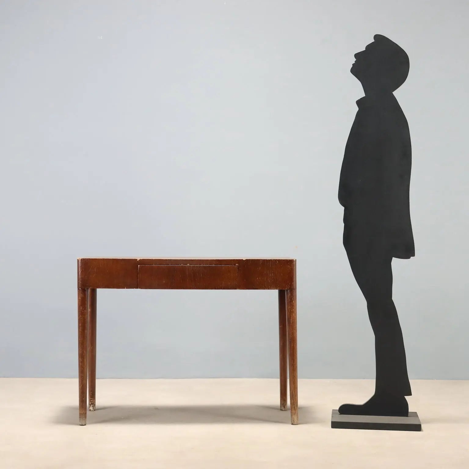 Vintage Console Wood Minimalist Design Italy 1950s