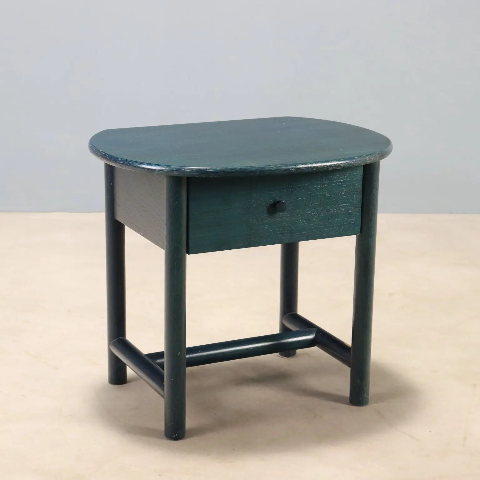 1980s Blue/Teal Wooden Nightstand