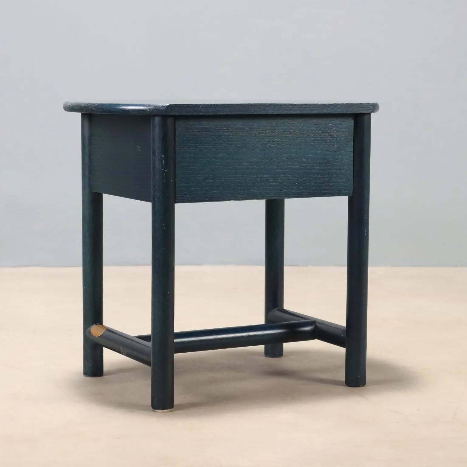 1980s Blue/Teal Wooden Nightstand