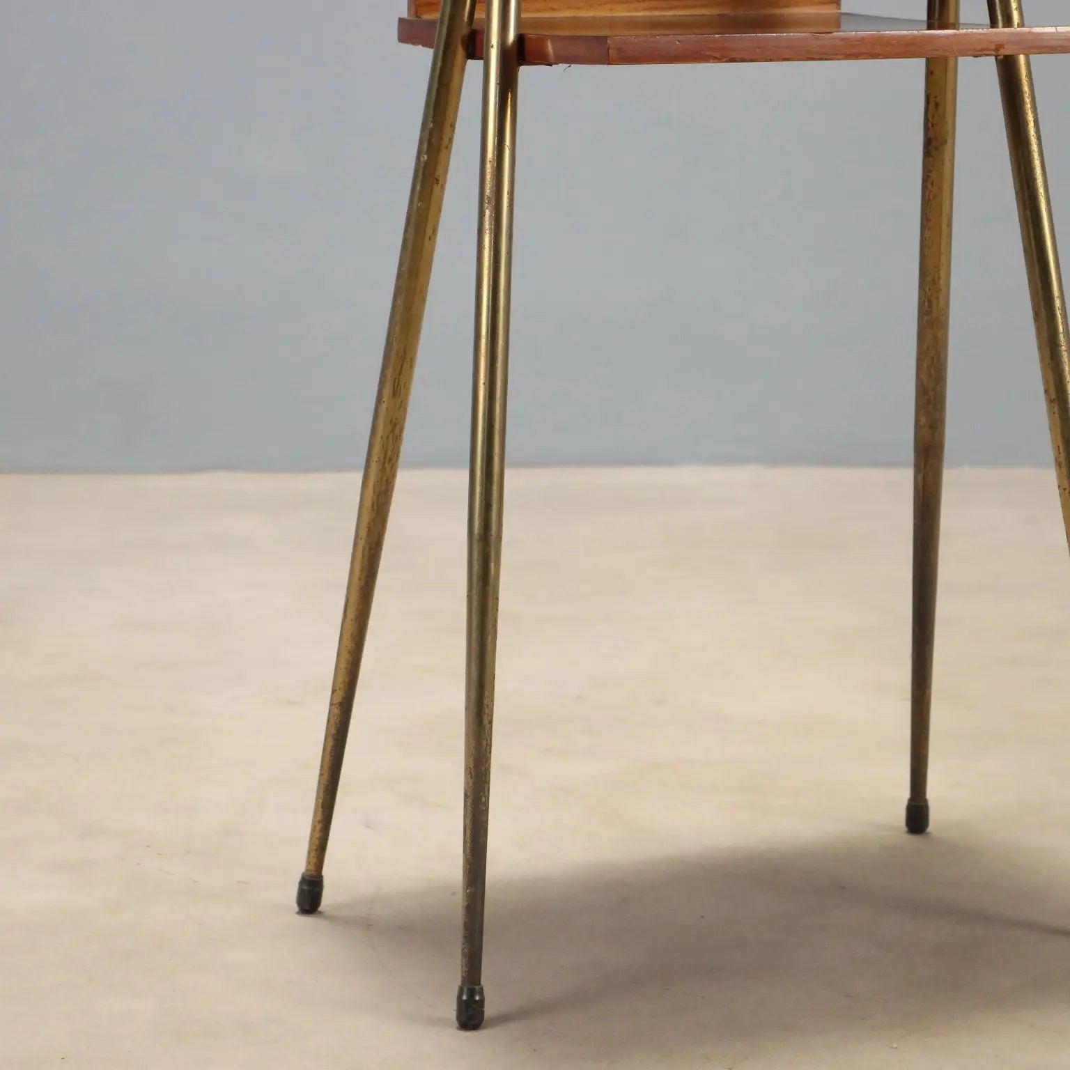 Vintage Cabinet Teak Brass Design Italy 1960s