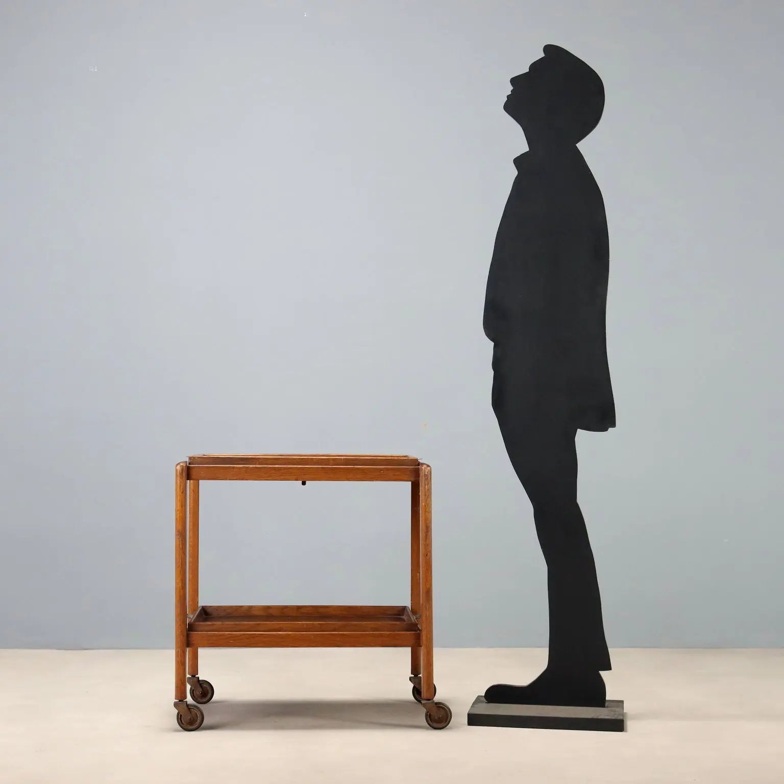 1950s Oak and Brass Service Trolley