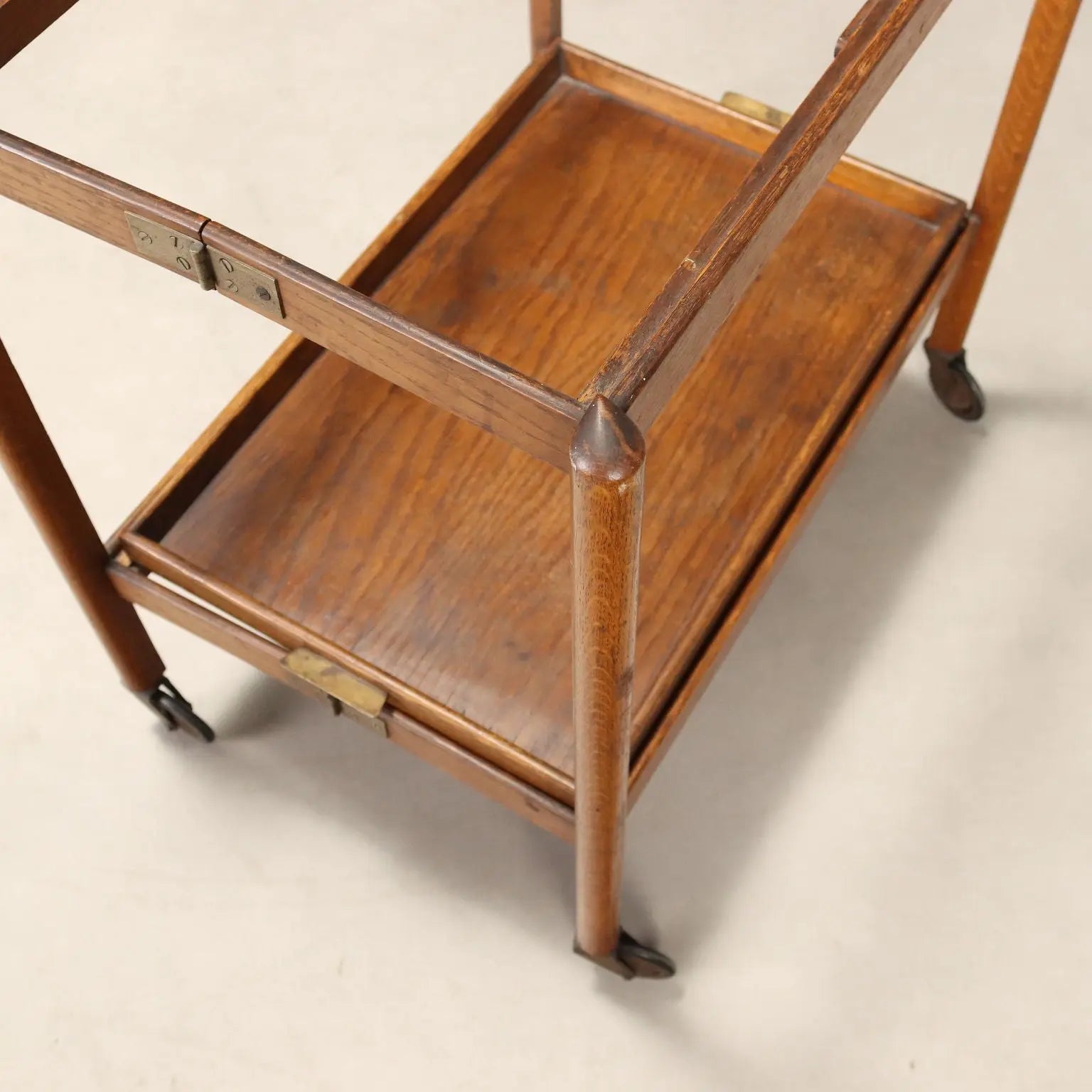1950s Oak and Brass Service Trolley