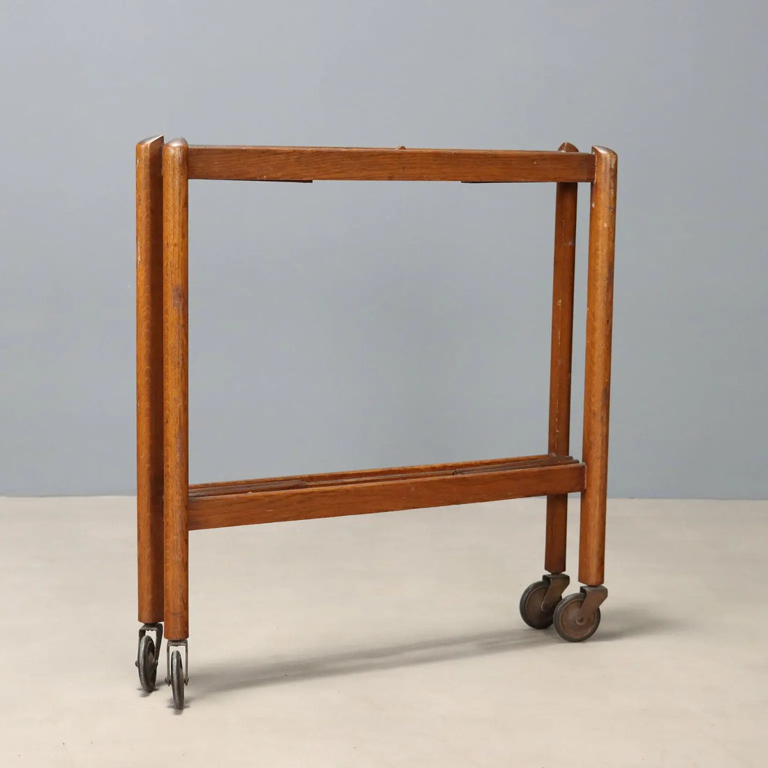 1950s Oak and Brass Service Trolley