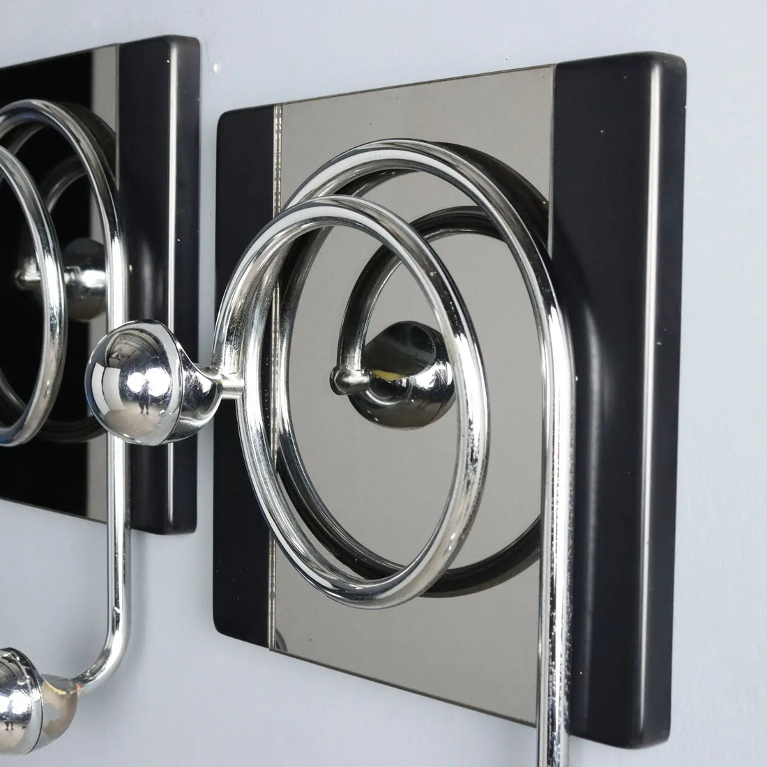 Vintage Coat Racks Chromed Metal Plastic Design Italy 1970s