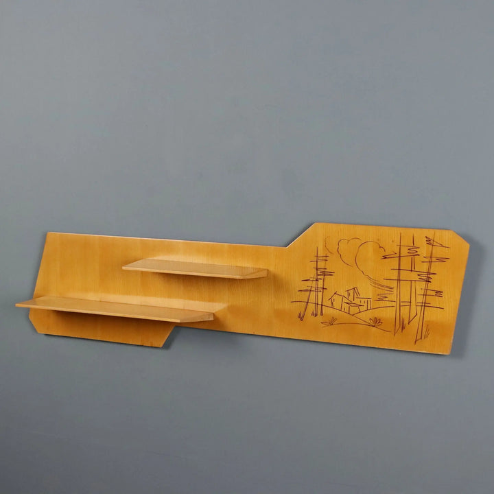 Vintage Shelf Maple with Decoration Design Italy 1960s