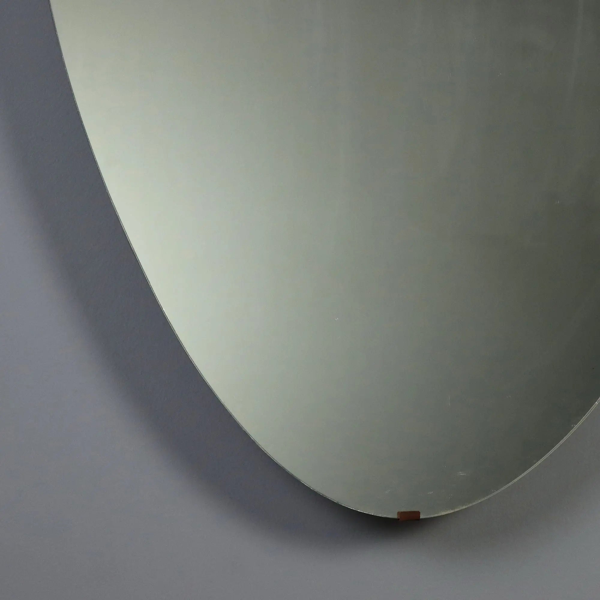Vintage Oval Mirror Glass Design Italy 1960s