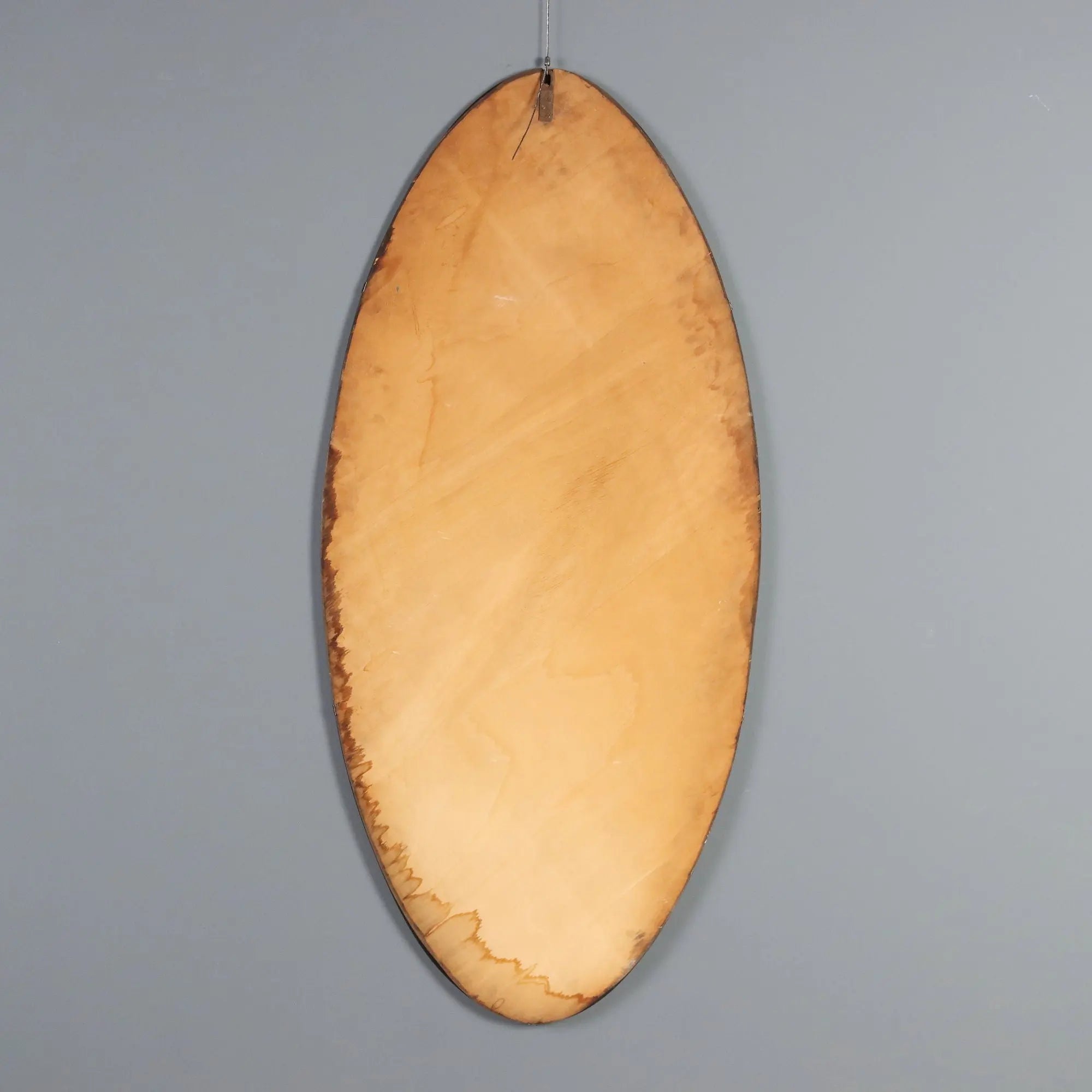 Vintage Oval Mirror Glass Design Italy 1960s