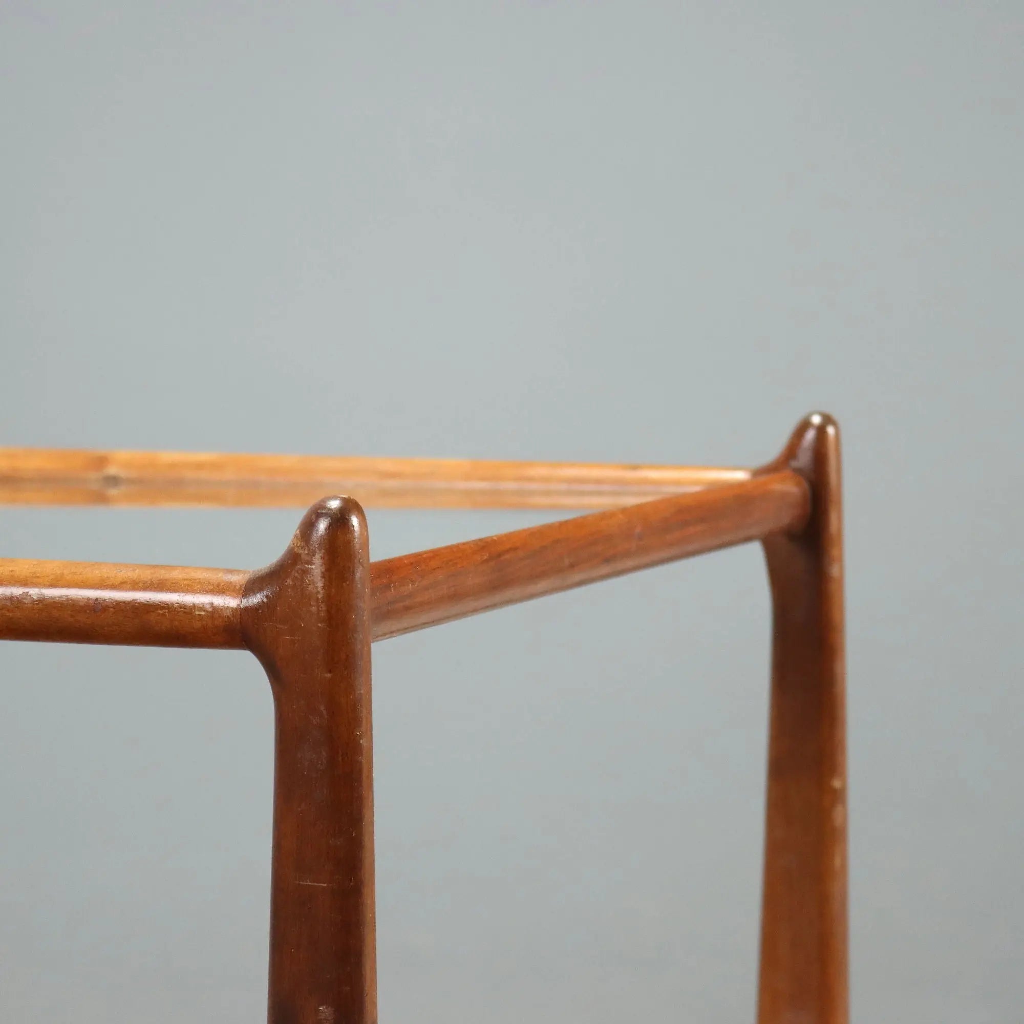 Vintage Kitchen Trolley Beech Glass Design Italy 1950s