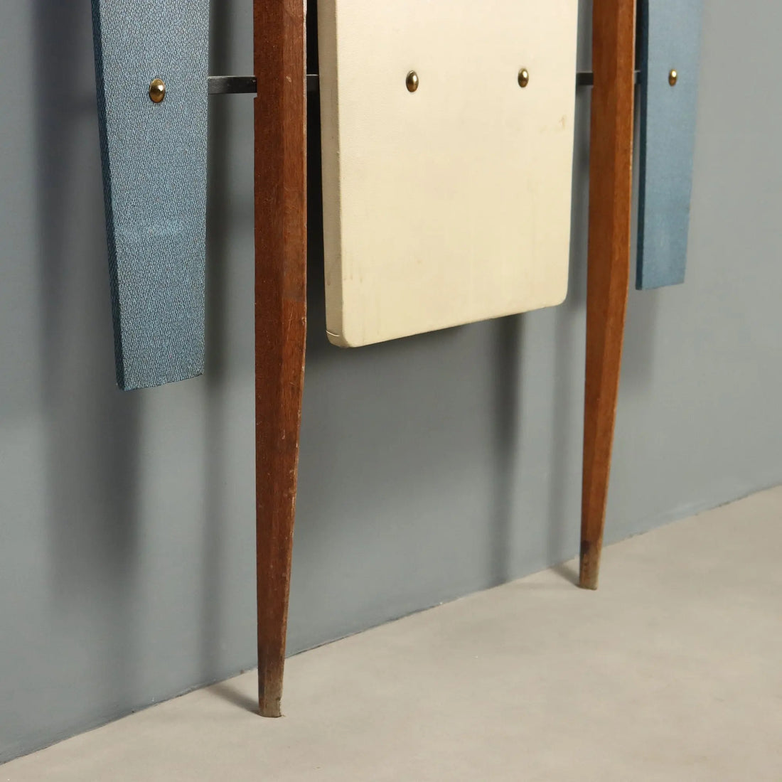 Vintage Coat Stand Leatherette Teak Design Italy 1960s
