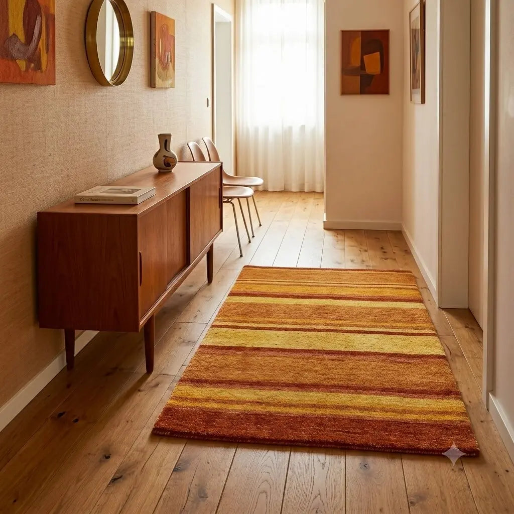 Vintage  Carpet Wool Heavy Knot 55 x 29 in - 55 x 29 In | Modernism | Complements