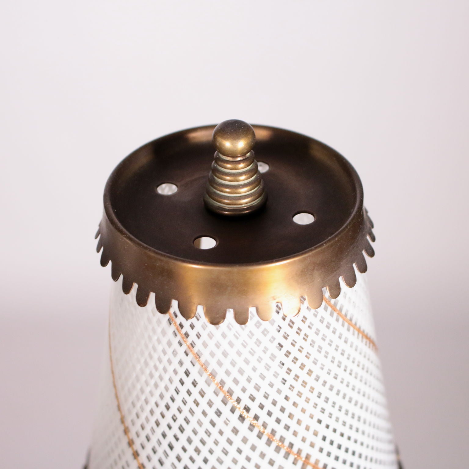 Ceiling Lamp Brass and Filigree Glass 1940s Italian Prodution | Modernism  Lighting