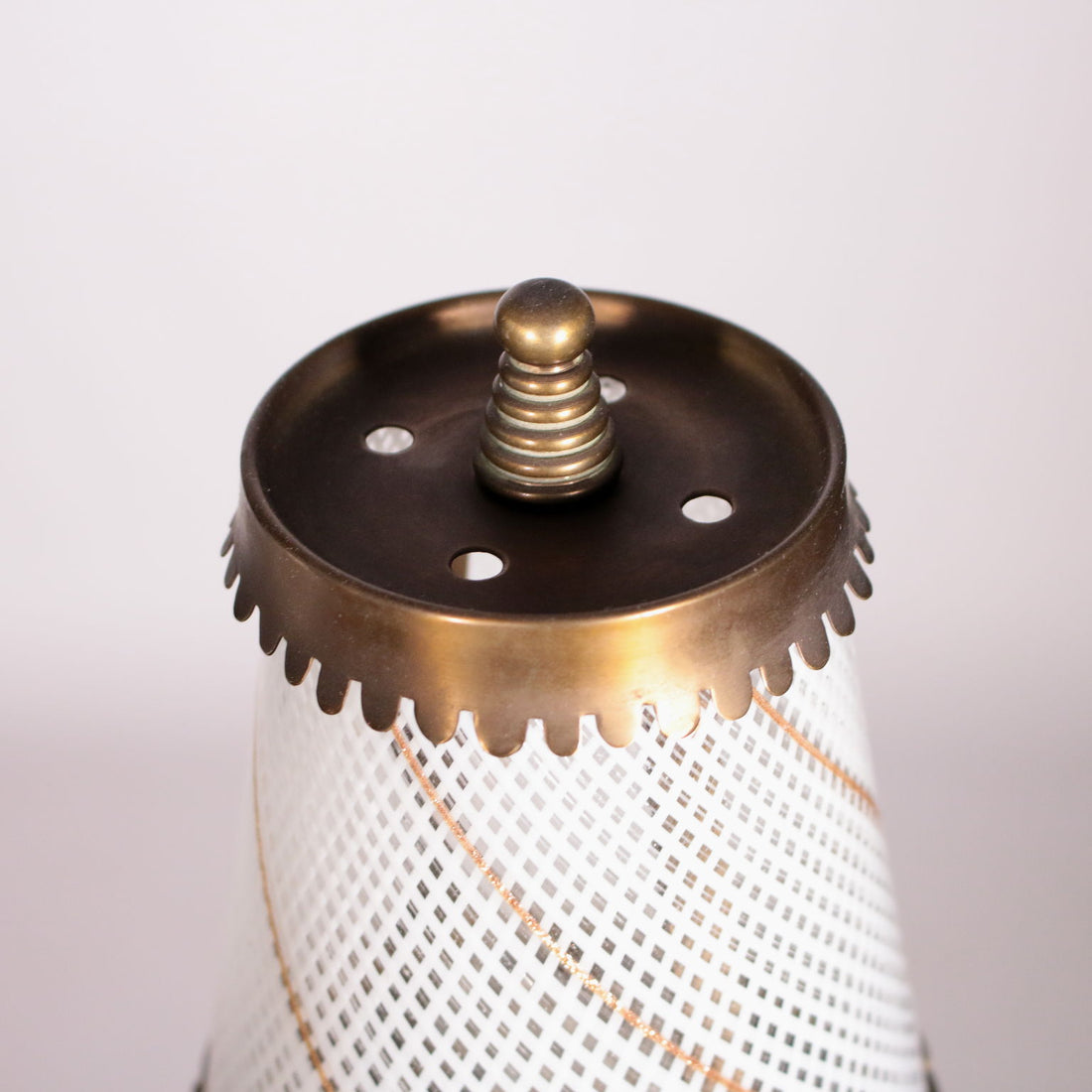 Ceiling Lamp Brass and Filigree Glass 1940s Italian Prodution | Modernism  Lighting