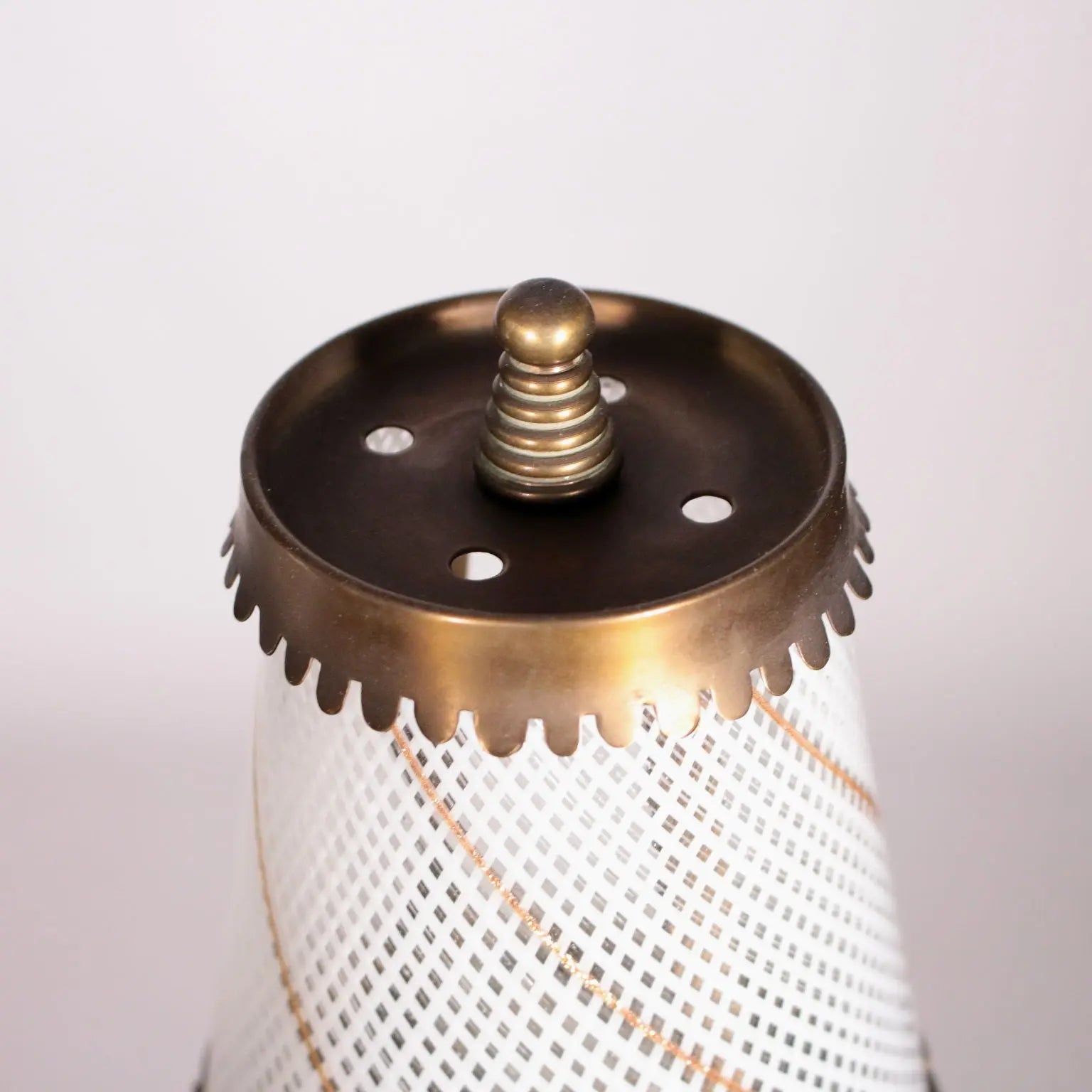 1940s Brass and Glass Pendant Lamp