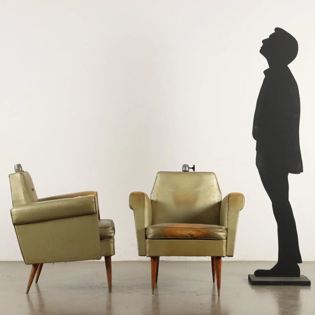 1950s Argentine Armchairs in Skai and Wood
