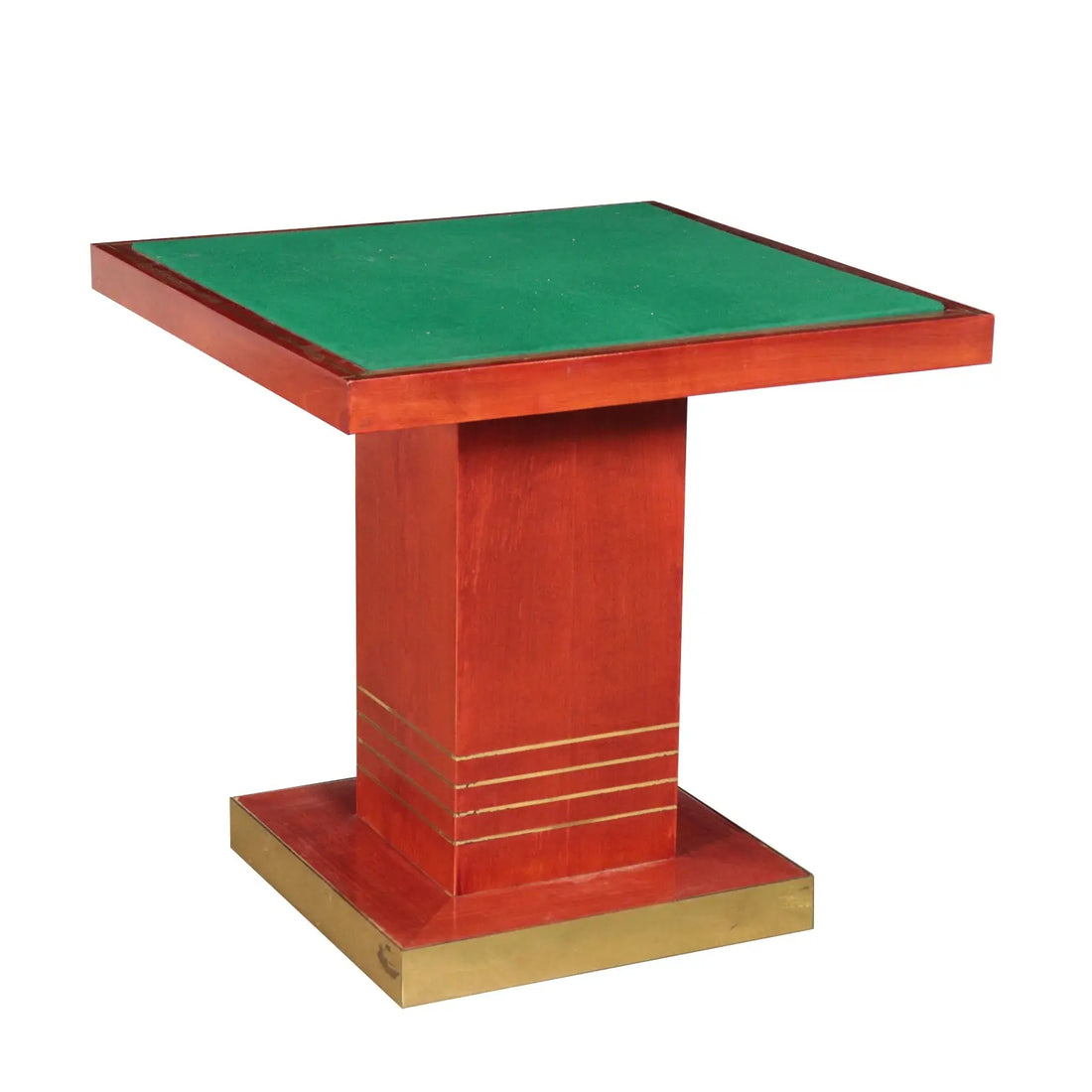 Vintage 1980s Table Stained Wood Brass Italy | Modernism | Tables
